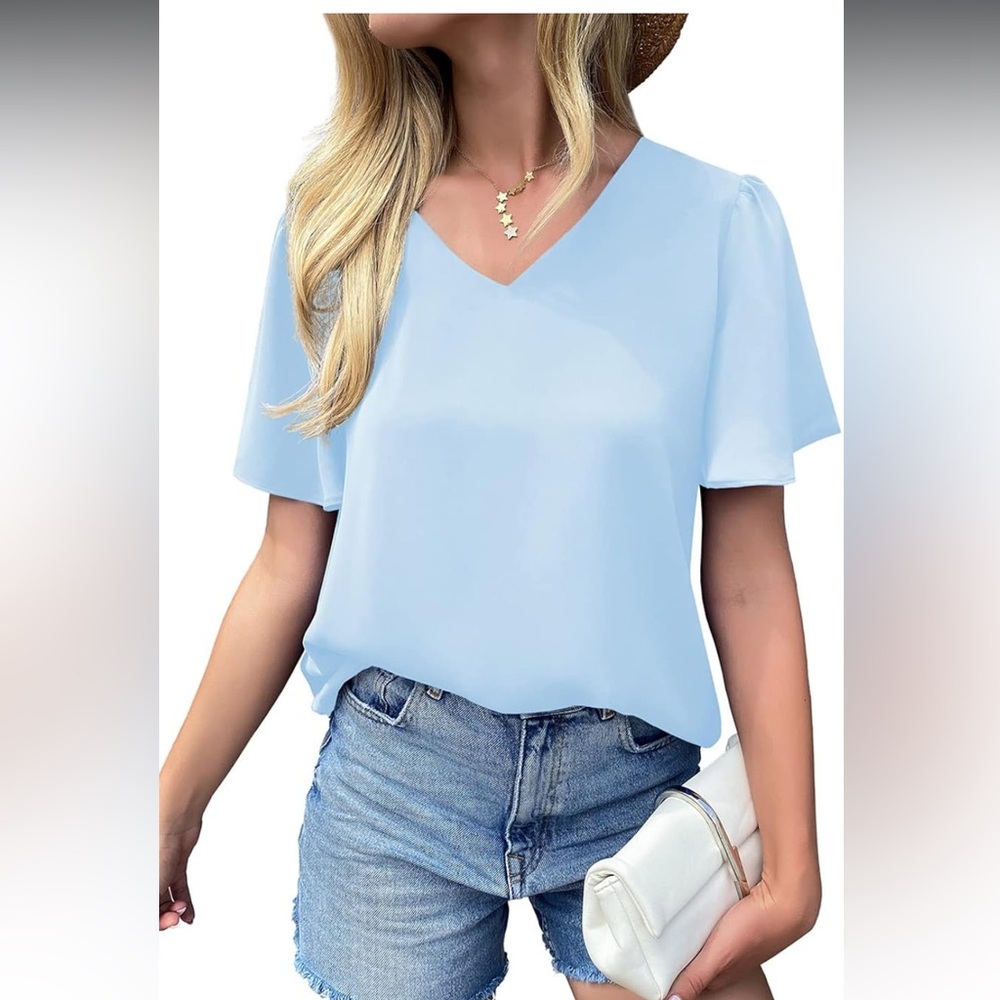Chiffon Blouse V Neck